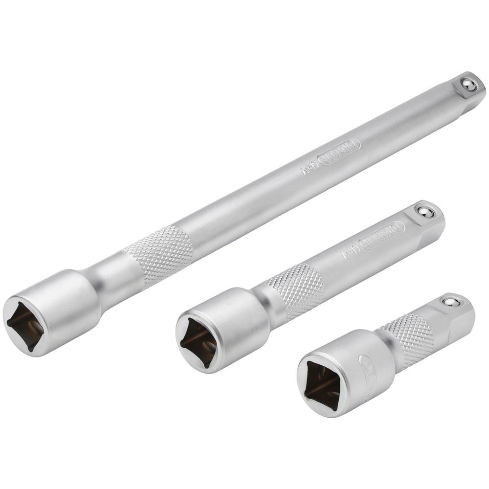 Draper 3 Piece 1/2" Square Drive Extension Bar Set 1/2