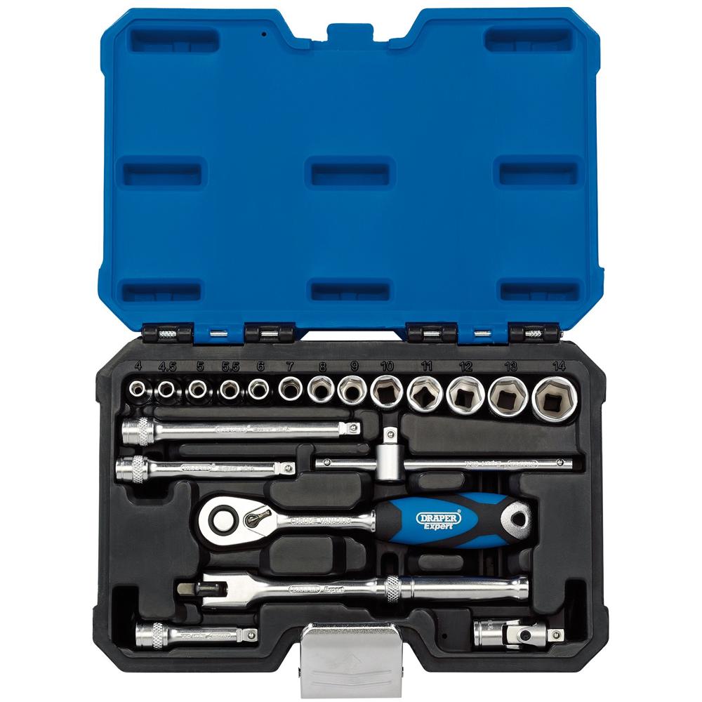 20 Piece 1/4" Drive Hex Socket Set Metric