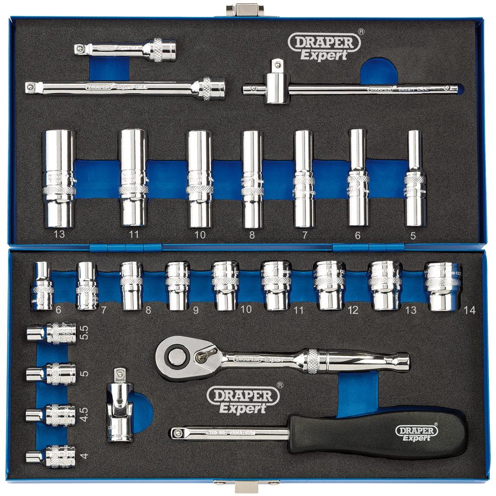 Expert 26 Piece 1/4" Drive Socket Set Metric