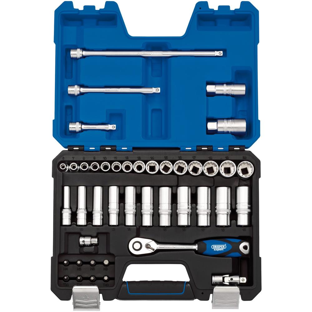 Draper Expert 42 Piece 3/8" Drive Bi Hex Socket Set Metric 3/8