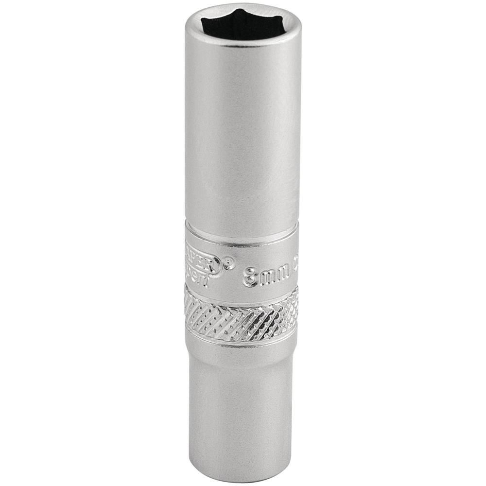 Draper 1/4" Drive Polished Finish Deep Hexagon Socket Metric 1/4" 8mm