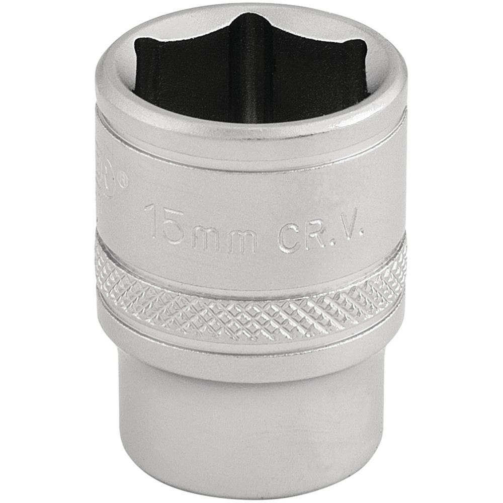 Draper 3/8" Drive Satin Finish Hexagon Socket Metric 3/8" 15mm