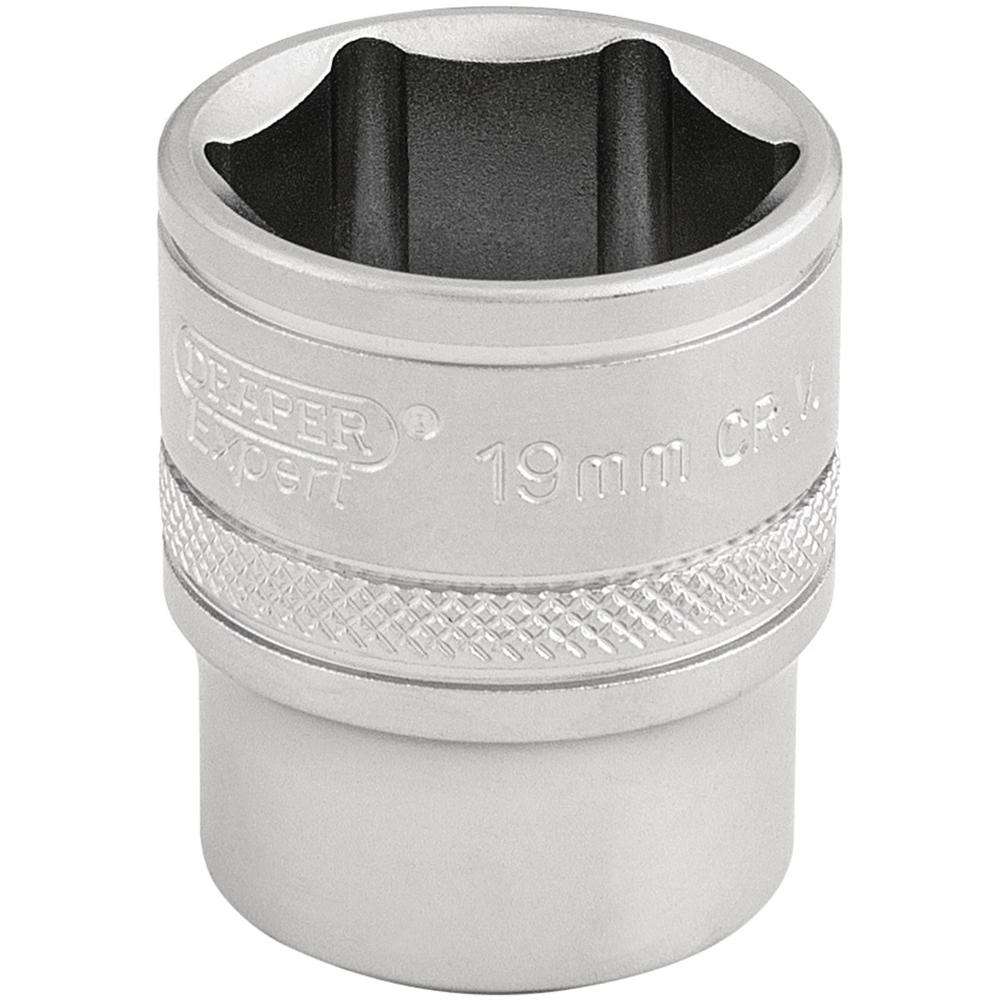 Draper 3/8" Drive Satin Finish Hexagon Socket Metric 3/8" 19mm