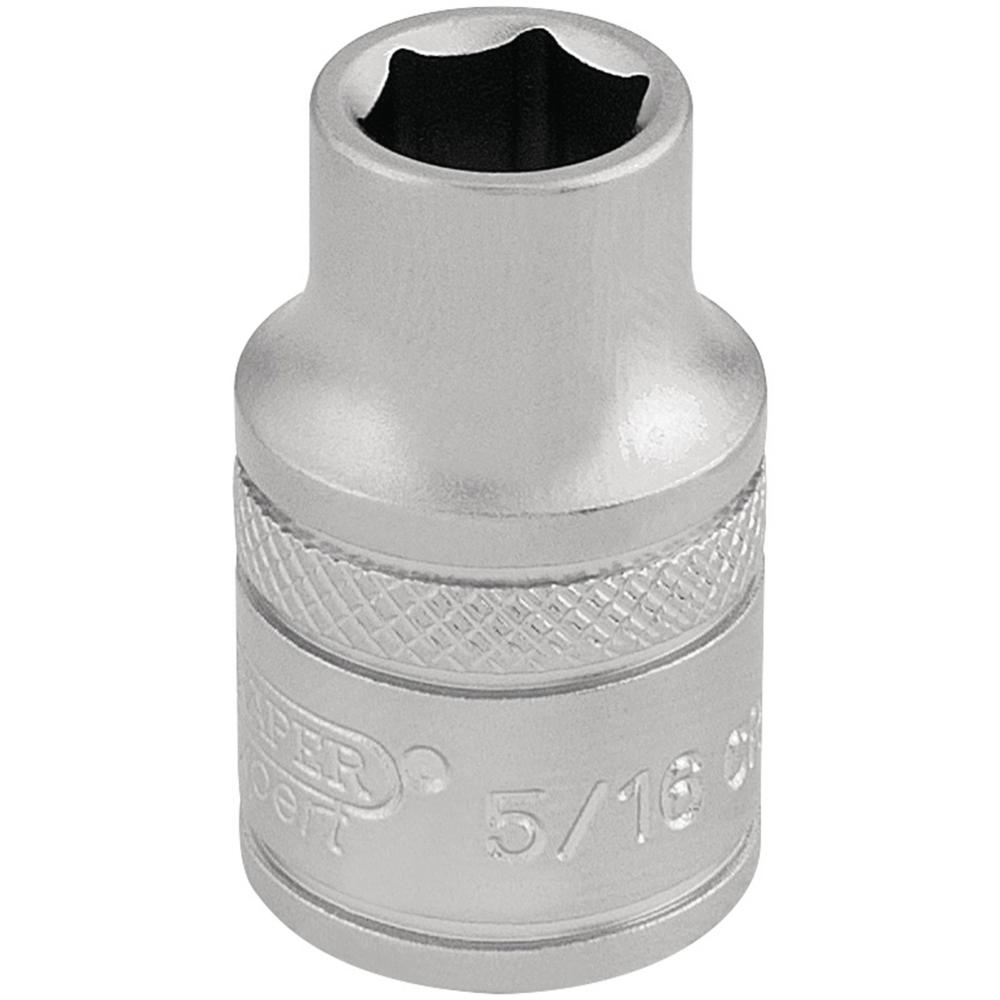 Draper 3/8" Drive Satin Finish Hexagon Socket Imperial 3/8" 5/16