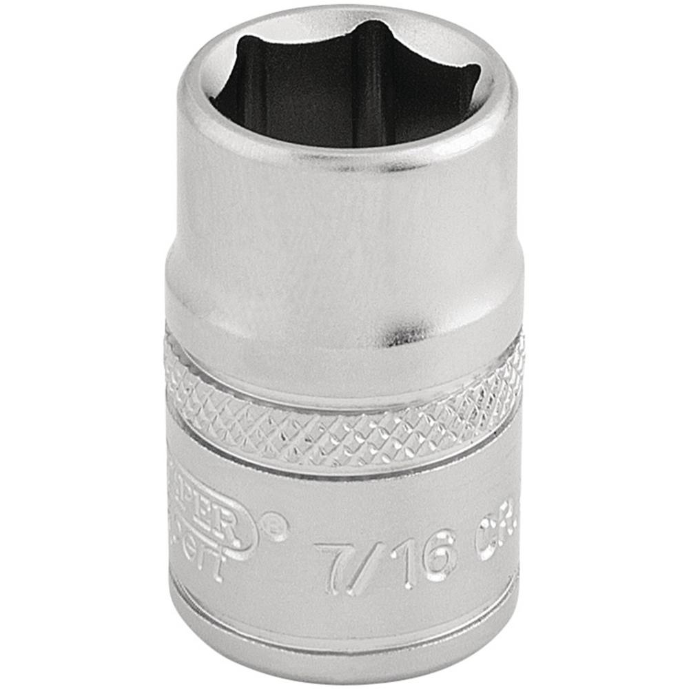 Draper 3/8" Drive Satin Finish Hexagon Socket Imperial 3/8" 7/16