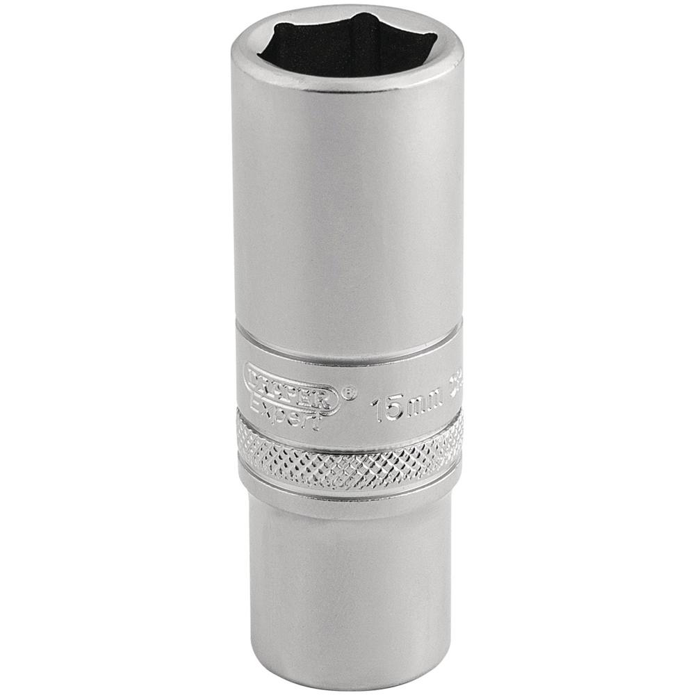 Draper 3/8" Drive Satin Finish Deep Hexagon Socket Metric 3/8" 15mm