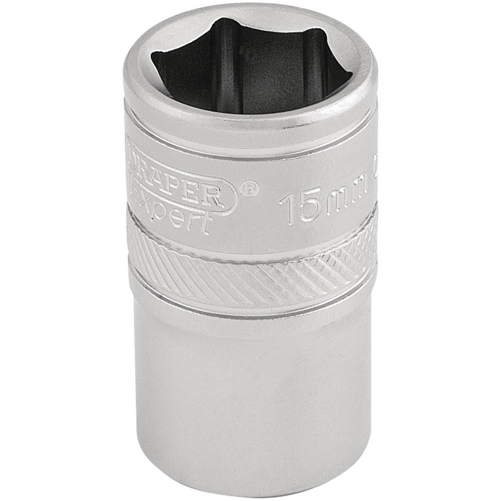 Draper 1/2" Drive Satin Finish Hexagon Socket Metric 1/2" 15mm