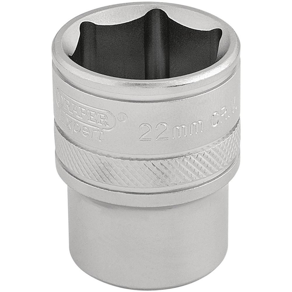 Draper 1/2" Drive Satin Finish Hexagon Socket Metric 1/2" 22mm