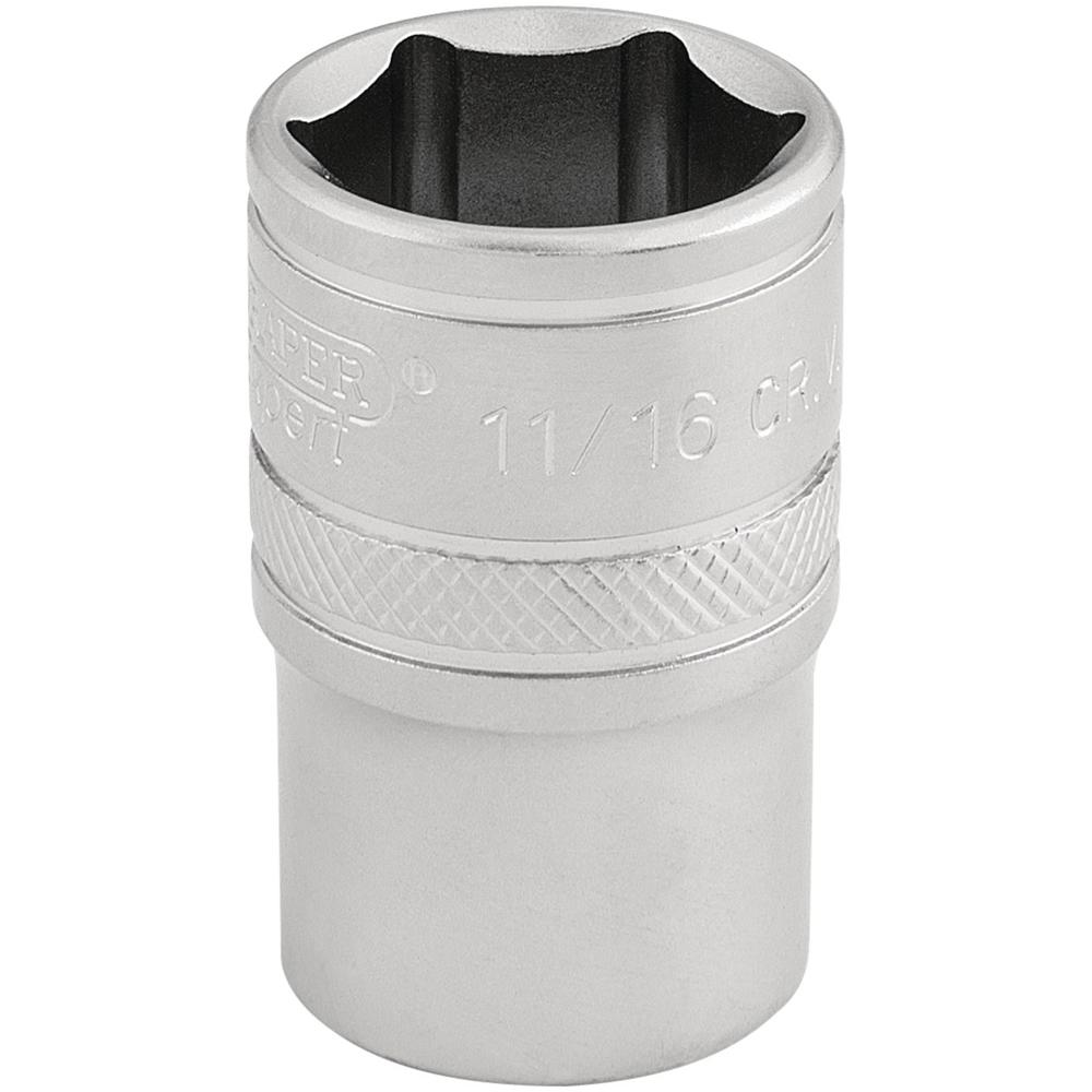 Draper 1/2" Drive Satin Finish Hexagon Socket Imperial 1/2" 11/16
