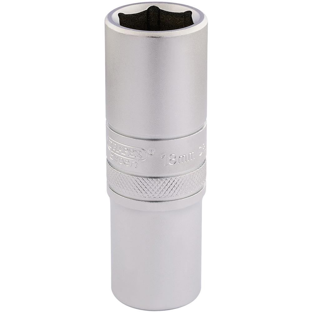 Draper 1/2" Drive Satin Finish Deep Hexagon Socket Metric 1/2" 18mm