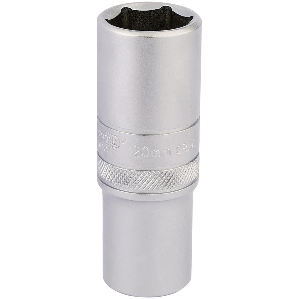 Draper 1/2" Drive Satin Finish Deep Hexagon Socket Metric 1/2" 20mm
