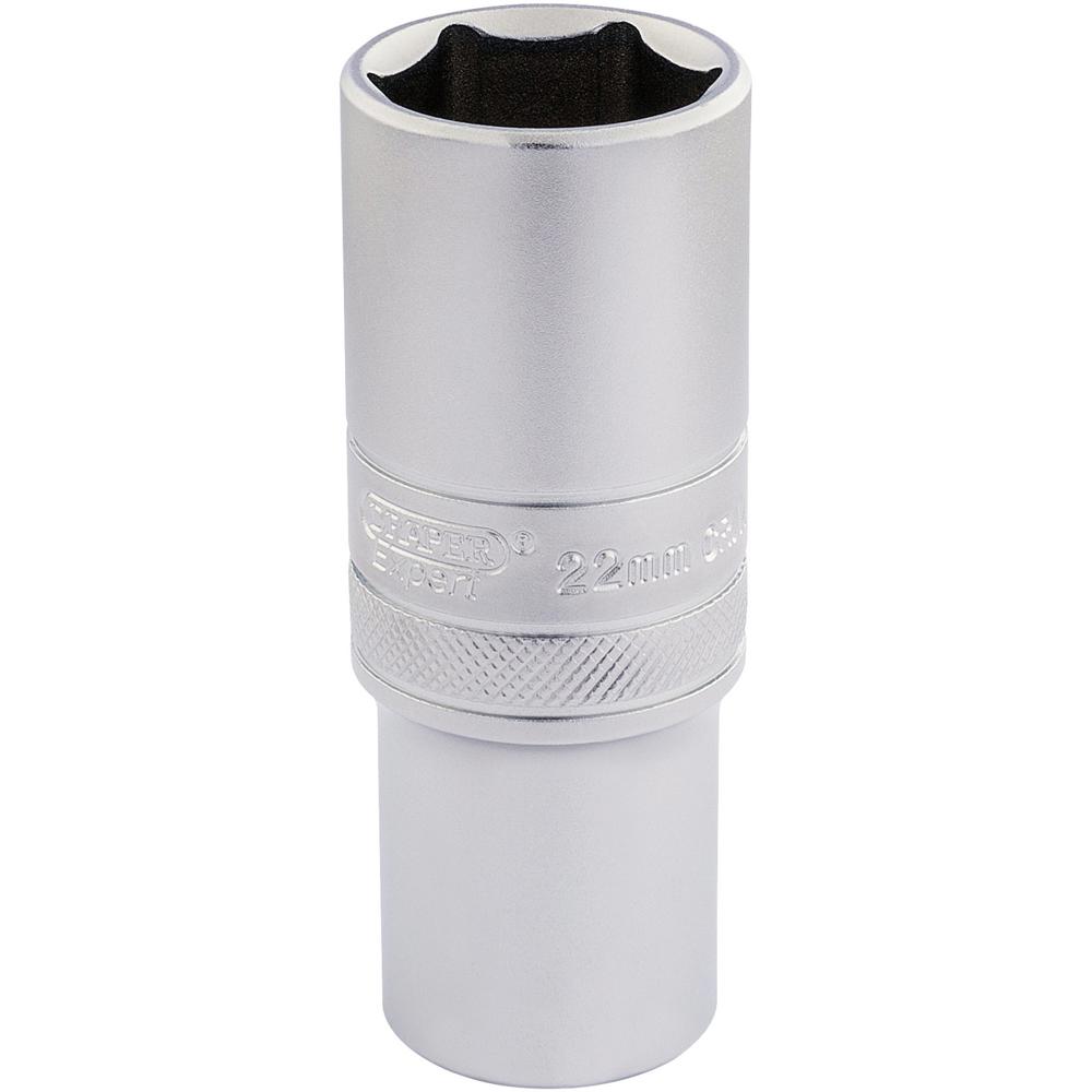 Draper 1/2" Drive Satin Finish Deep Hexagon Socket Metric 1/2" 22mm