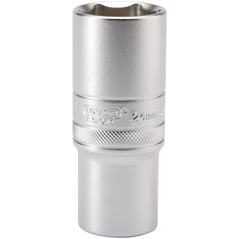 Draper 1/2" Drive Satin Finish Deep Hexagon Socket Metric 1/2" 24mm