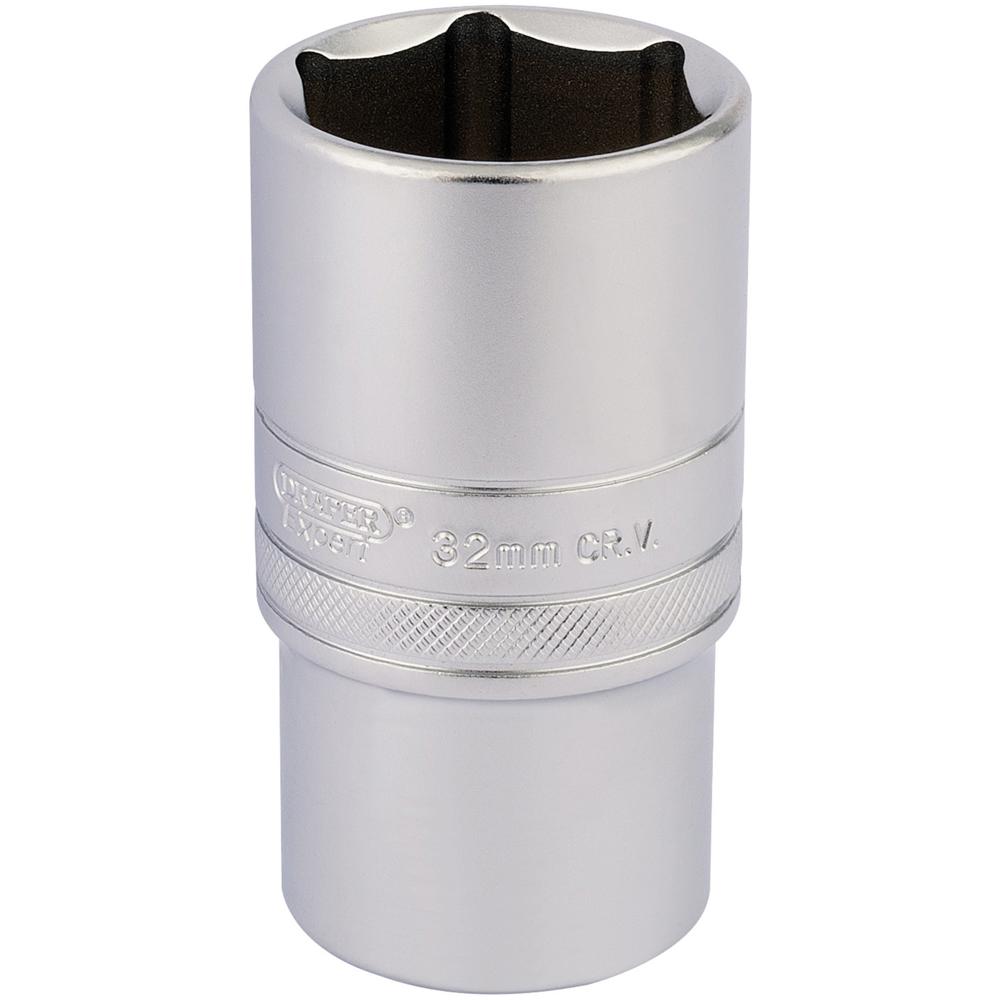 Draper 1/2" Drive Satin Finish Deep Hexagon Socket Metric 1/2" 32mm