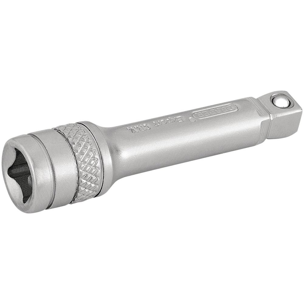 Draper 1/4" Drive Satin Chrome Wobble Socket Extension Bar 1/4" 50mm