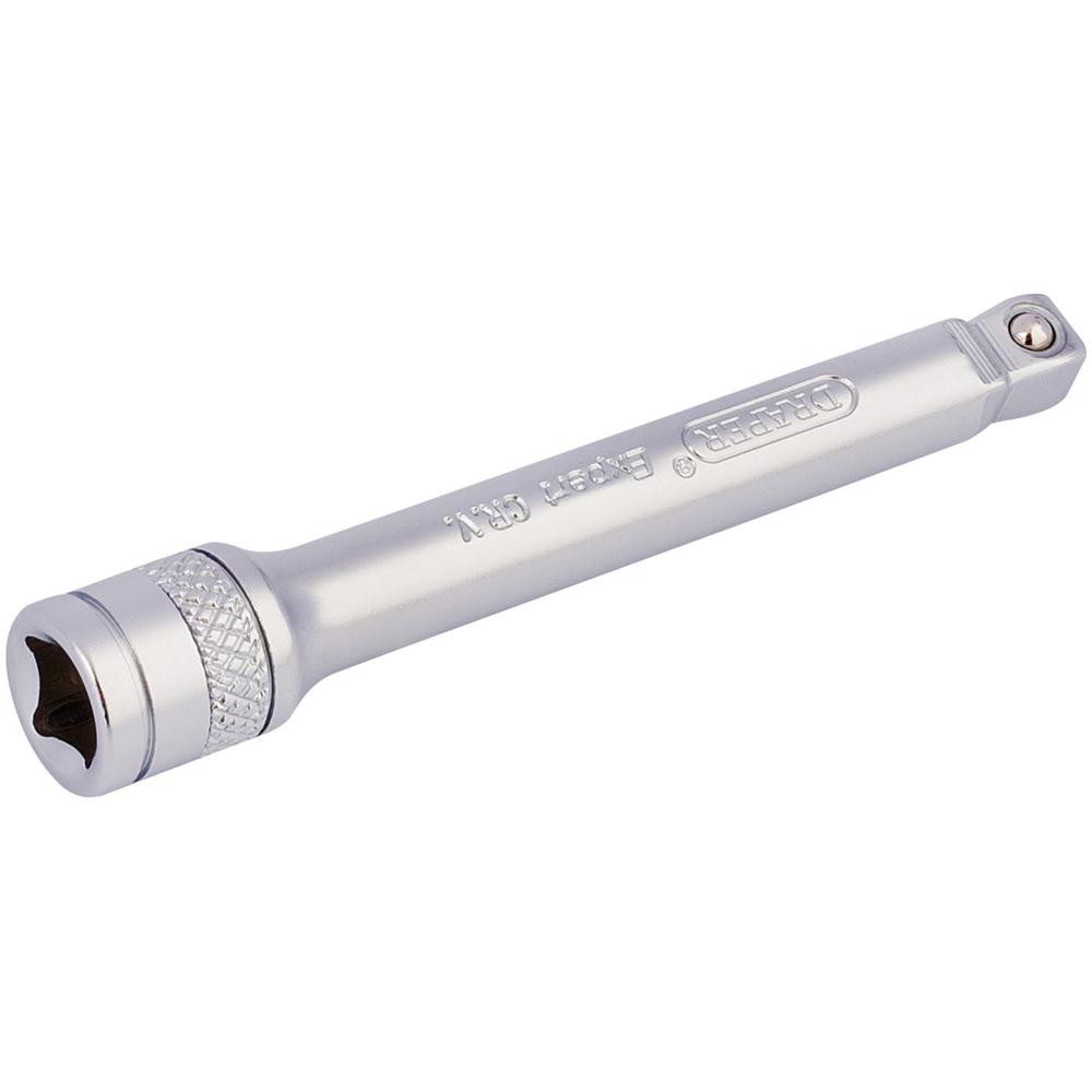 Draper 1/4" Drive Satin Chrome Wobble Socket Extension Bar 1/4" 75mm