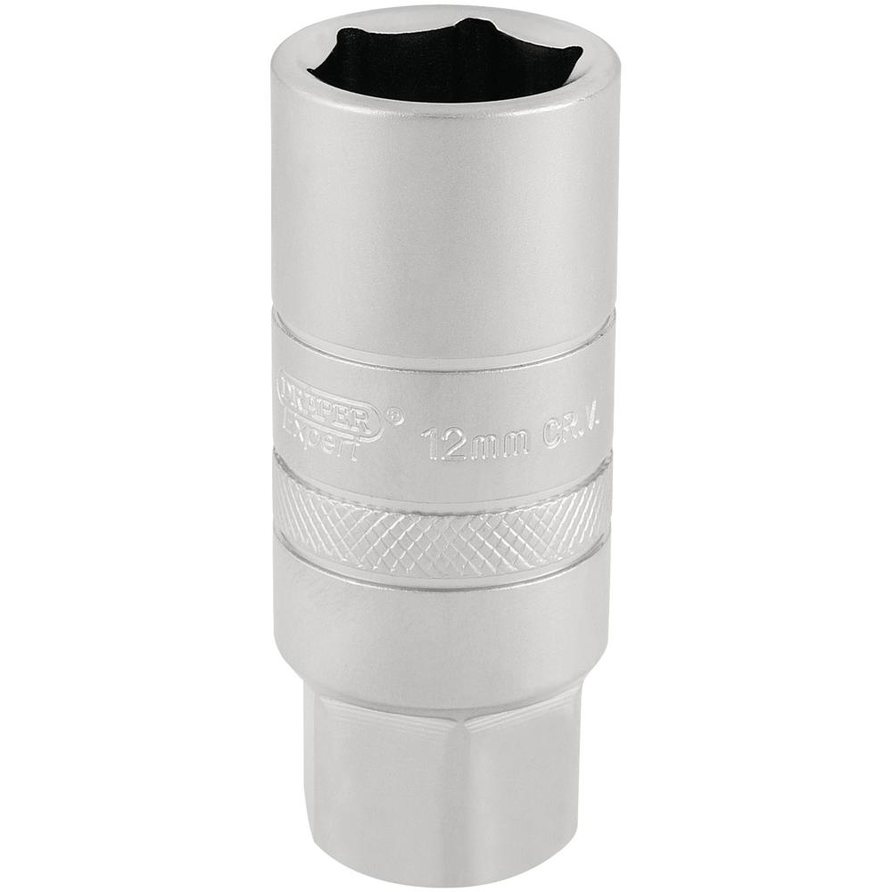 Draper 3/8" Drive Satin Chrome Hexagon Spark Plug Socket 3/8" 12mm