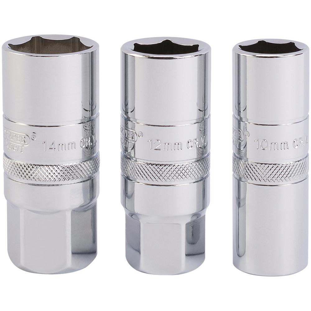 Draper 3 Piece 1/2" Drive Spark Plug Socket Set 1/2