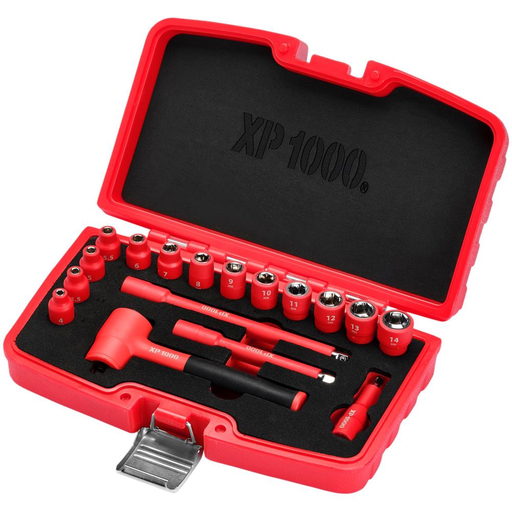 Draper XP1000 17 Piece 1/4" Drive VDE Insulated Socket Set 1/4