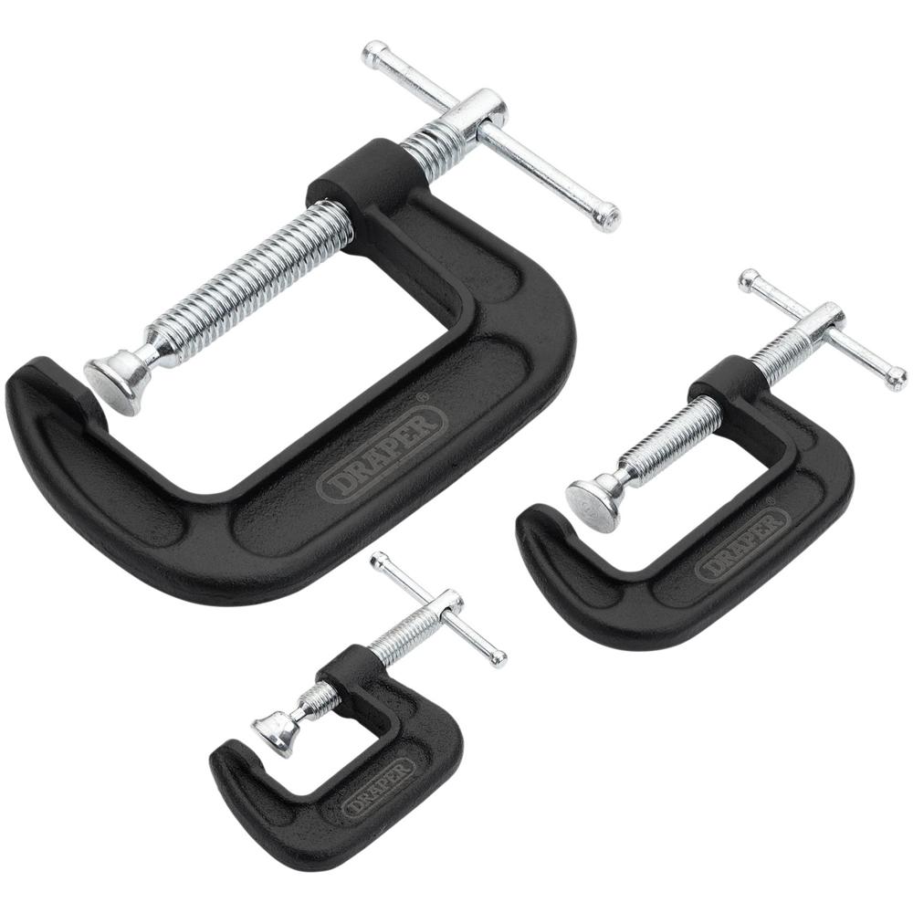 Draper 3 Piece Heavy Duty G Clamp Set
