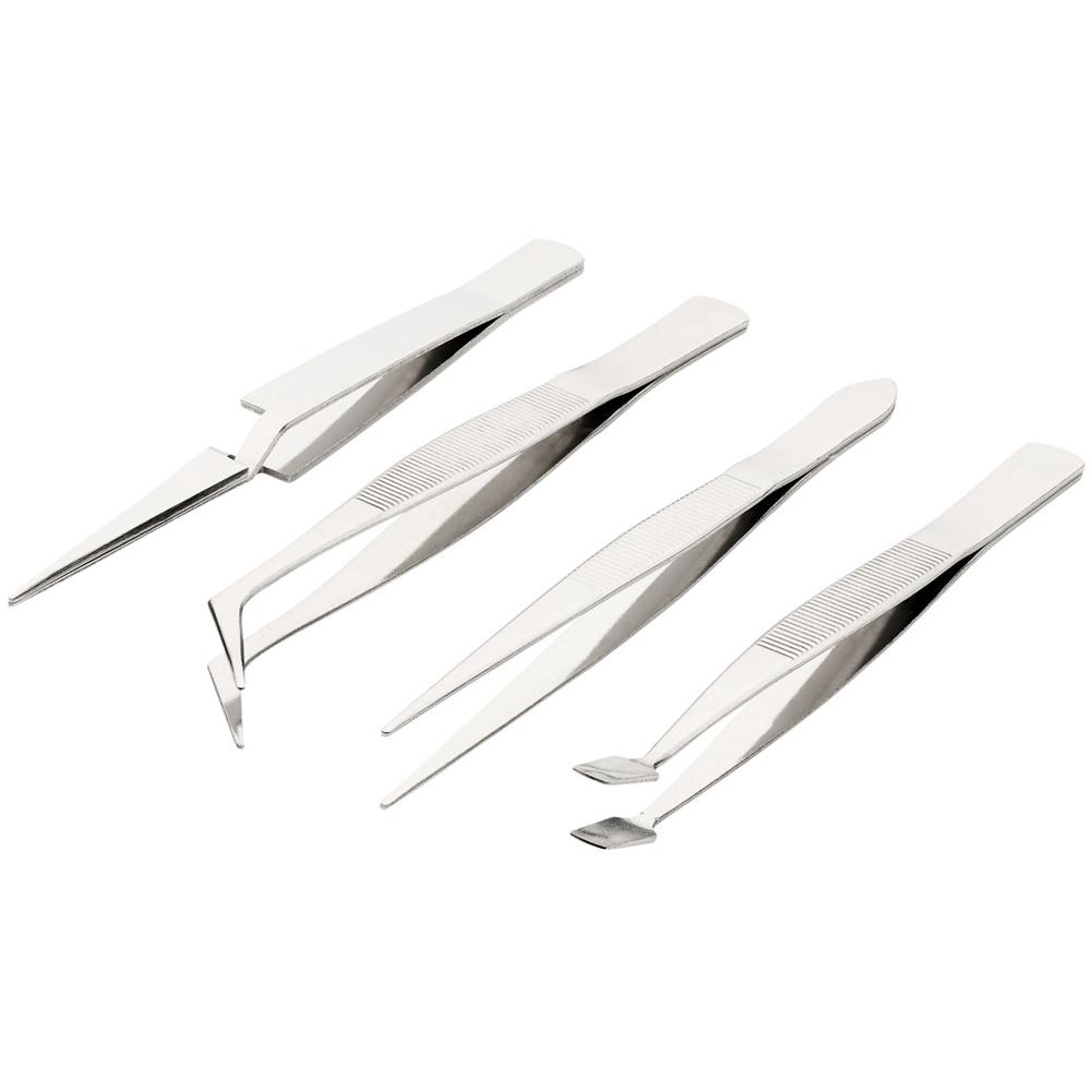 4 Piece Precision Tweezer Set