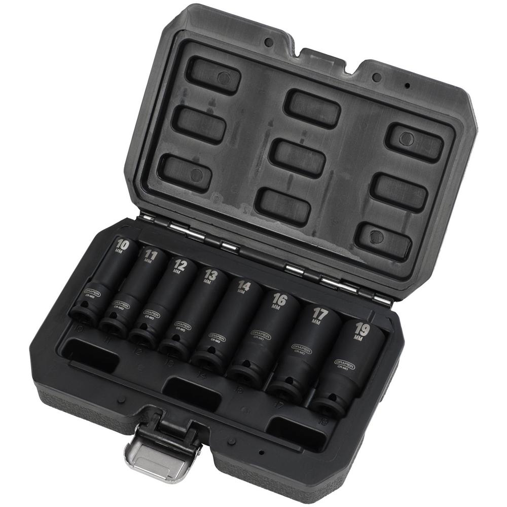 Hi Torq 8 Piece 3/8" Drive Deep Hexagon Impact Socket Set