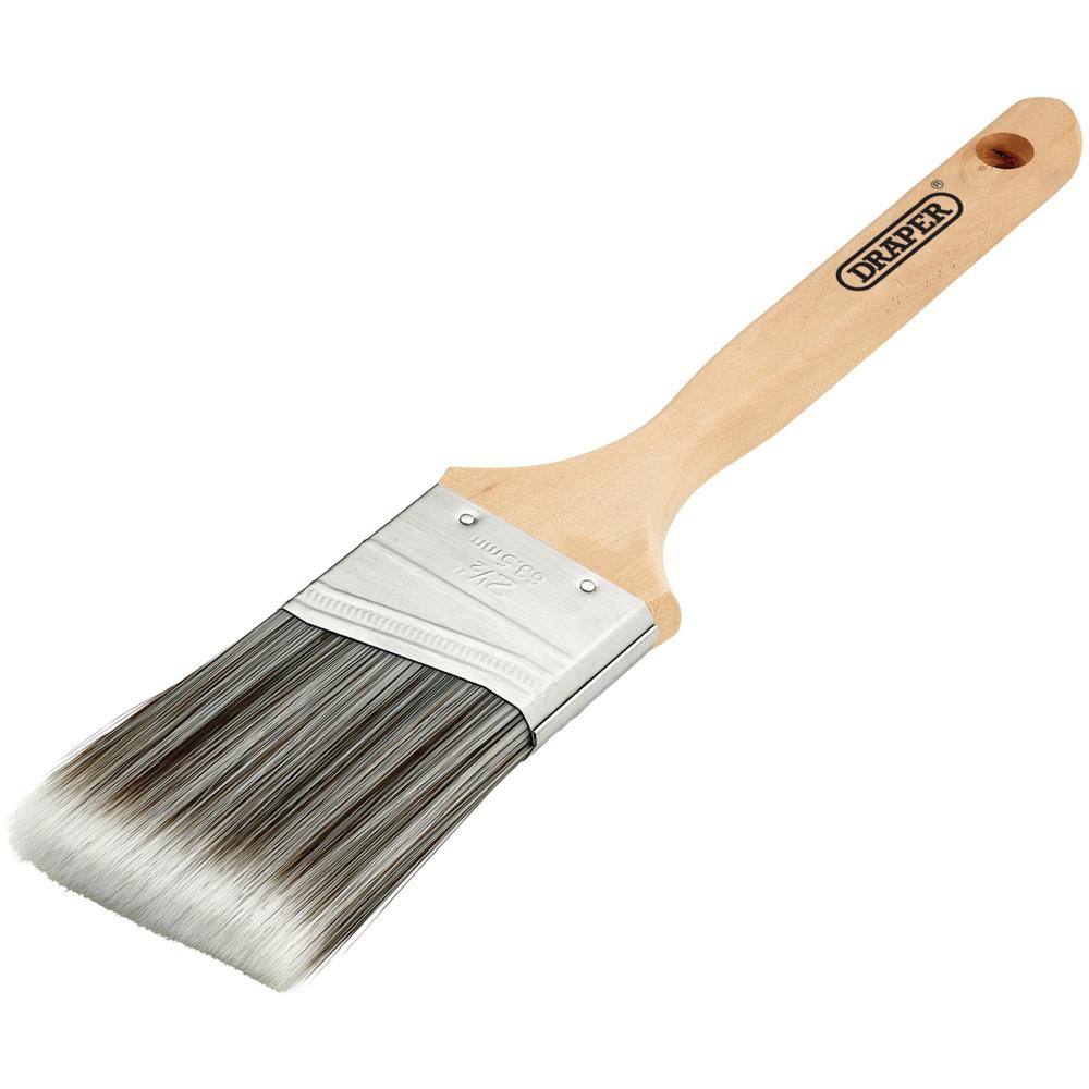 Draper Wooden Handle Synthetic Angled Paint Brush 64mm