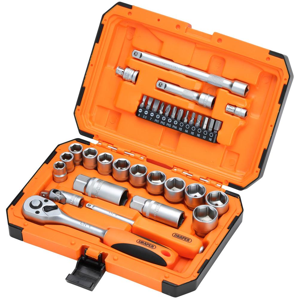 34 Piece 1/4" and 3/8" Drive Hi-Torq Hexagon Socket Set