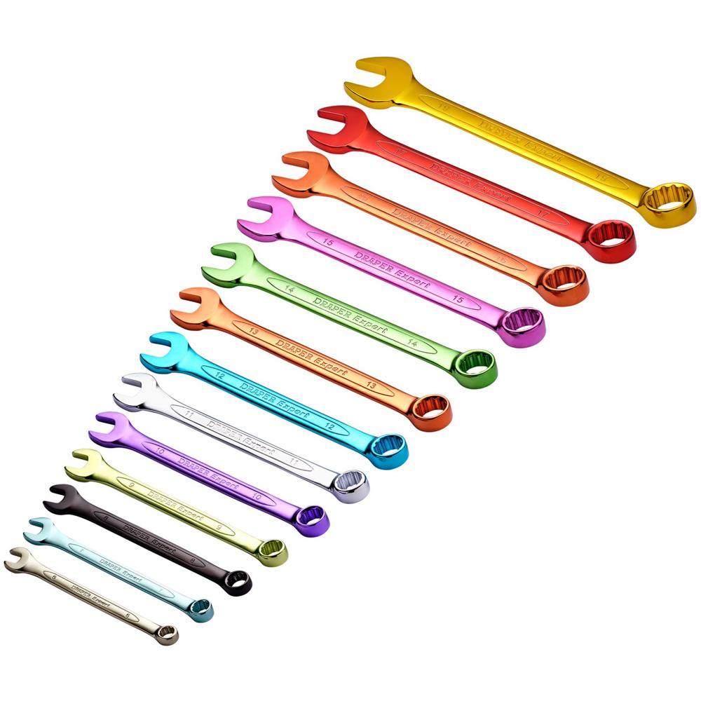 Expert 13 Piece Hi Torq Coloured Combination Spanner Set