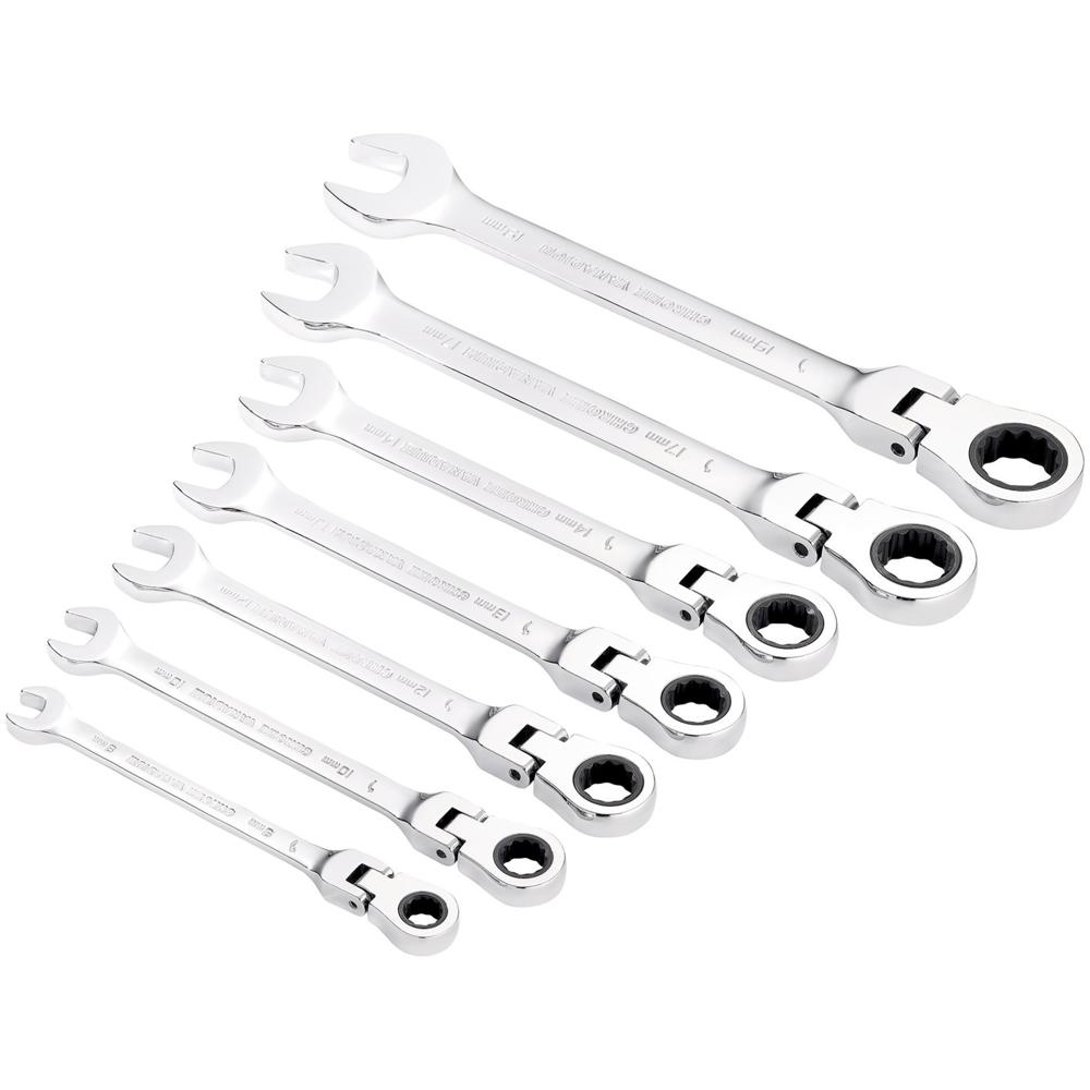 Click to view product details and reviews for Draper 7 Piece Hi Torq Flexible Ratchet Combination Spanner Set.