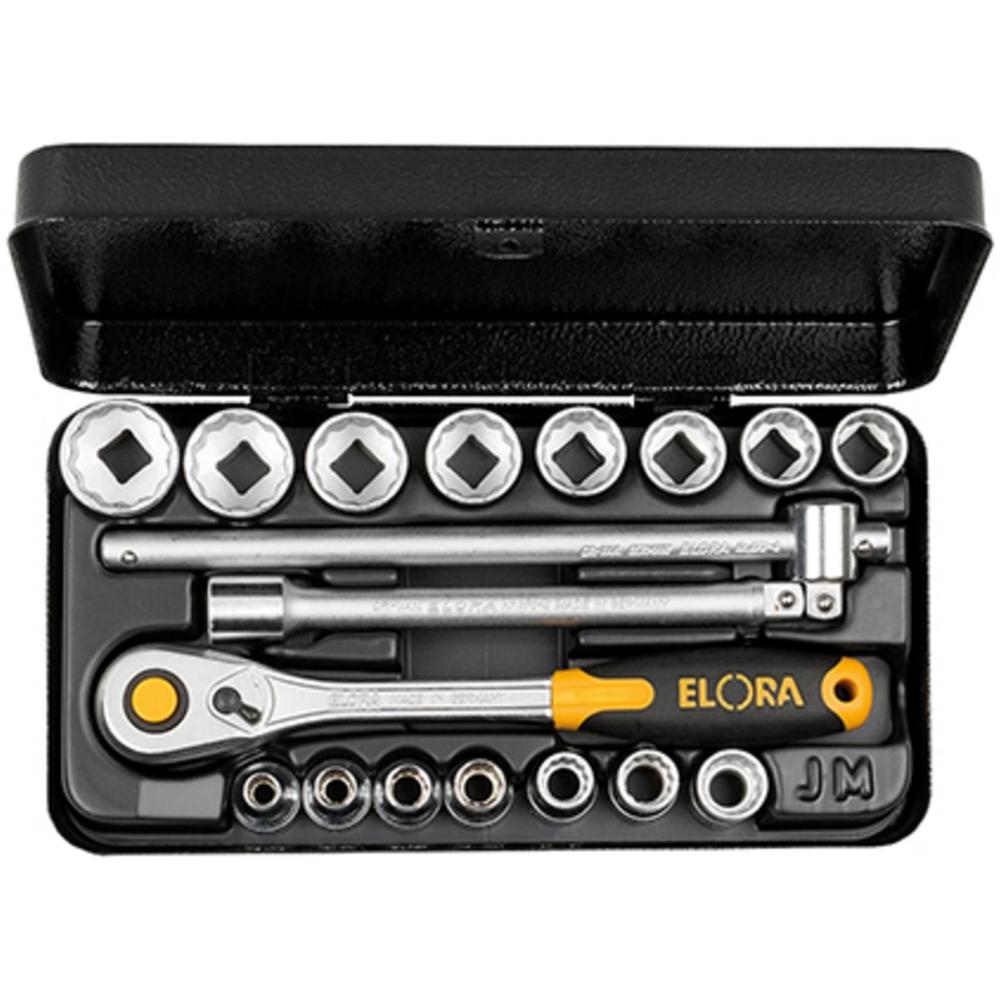 18 Piece 3/8" Drive Hex and Bi Hex Socket Set Metric
