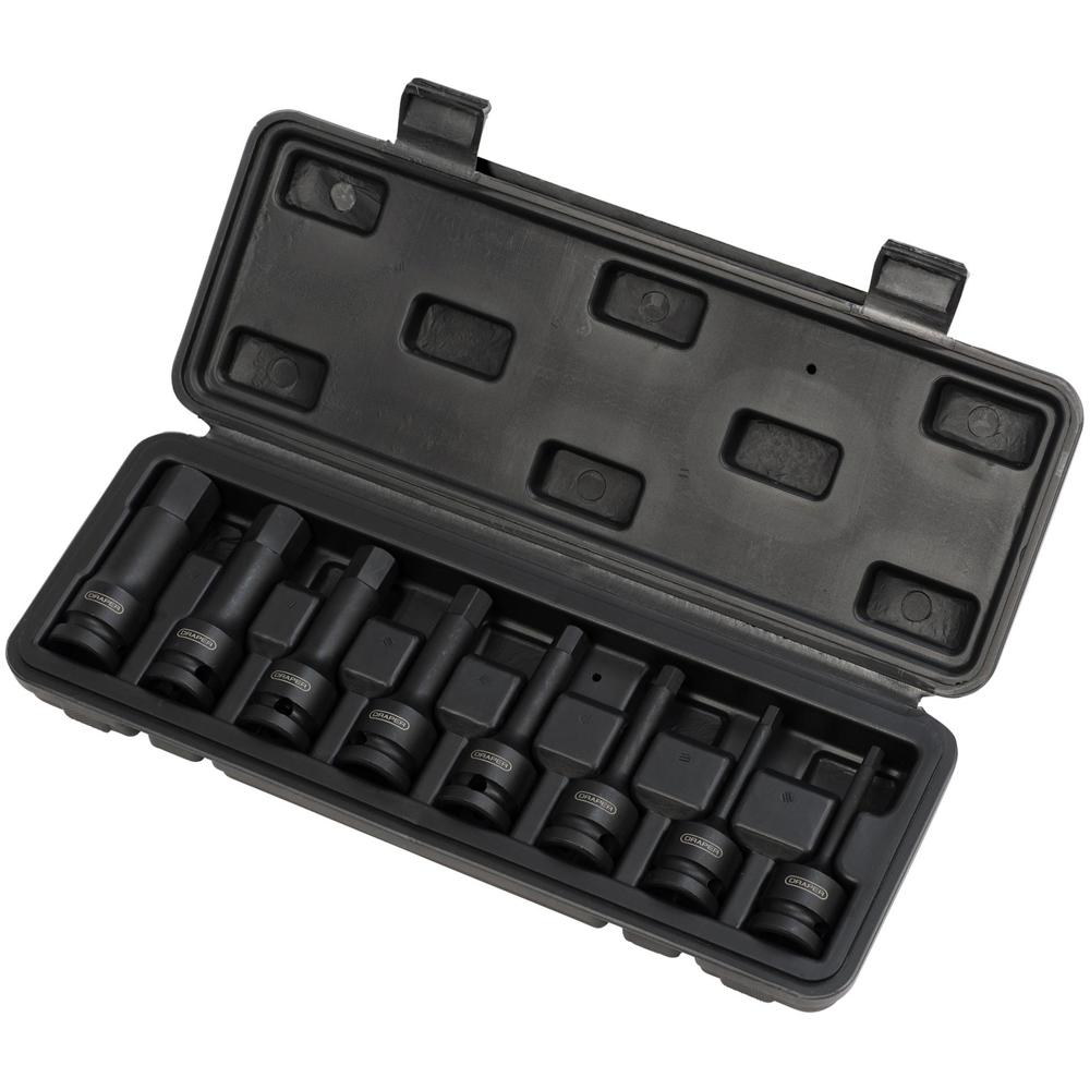 Draper Expert 8 Piece 1/2" Drive Hexagon Impact Socket Bit Set Metric 1/2
