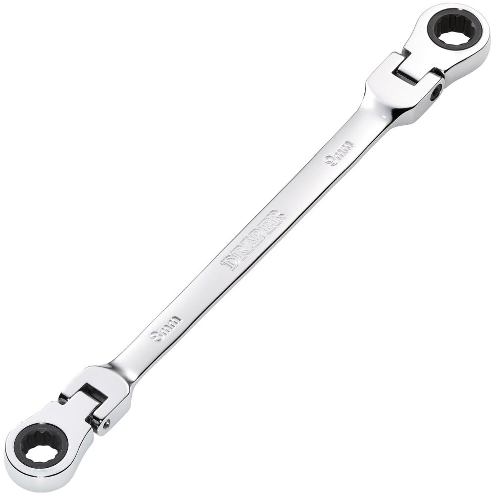 Draper Hi Torq Flexible Double Ratchet Ring Spanner 8mm x 9mm