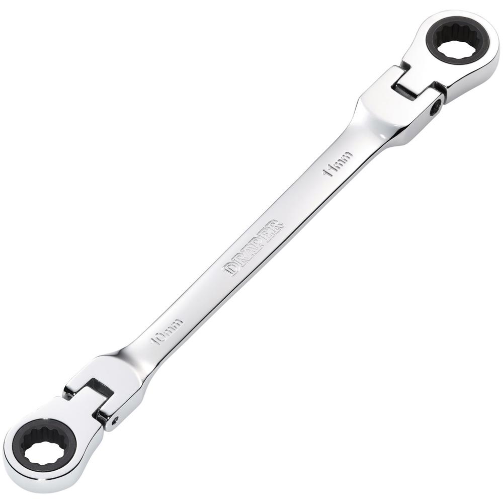 Click to view product details and reviews for Draper Hi Torq Flexible Double Ratchet Ring Spanner 10mm X 11mm.
