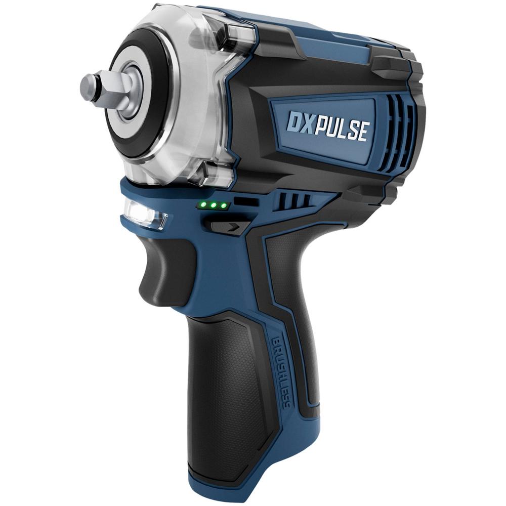 Draper Blue And Black Dxpulse 12V Brushless Impact Wrench - 250Nm - Cordless Bare Unit | 3/8In Square Drive Impact Wrench With 250Nm Torque, 3-Speed Gearbox, Led Light For Dx12 Interchangeable Battery System. - Image 6