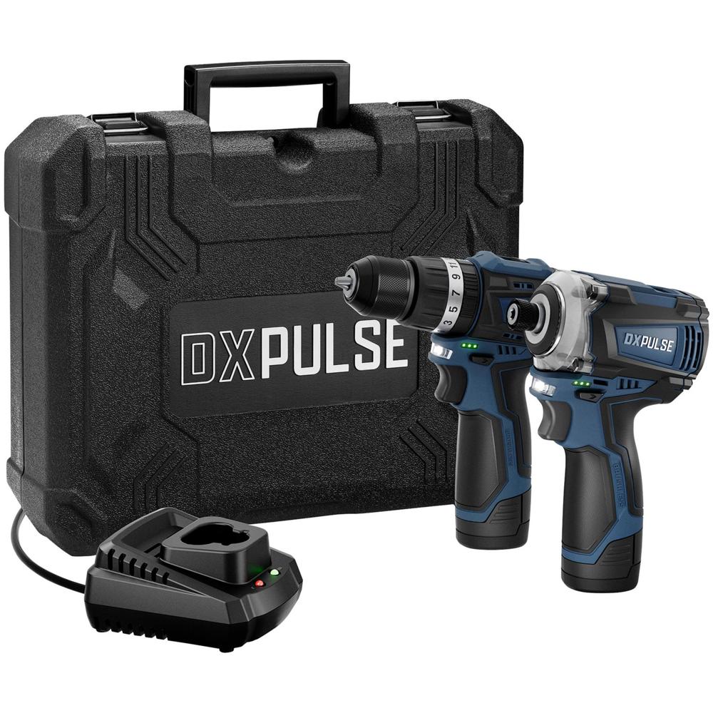 Draper Dxpulse 12V Cordless Brushless Combi Drill And Impact Driver Kit