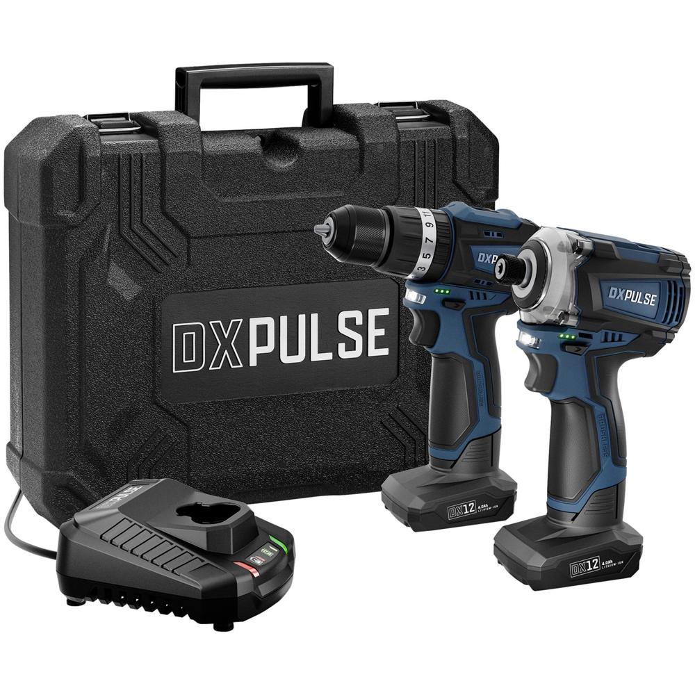 Draper Dxpulse 12V Cordless Brushless Combi Drill And Impact Driver Kit
