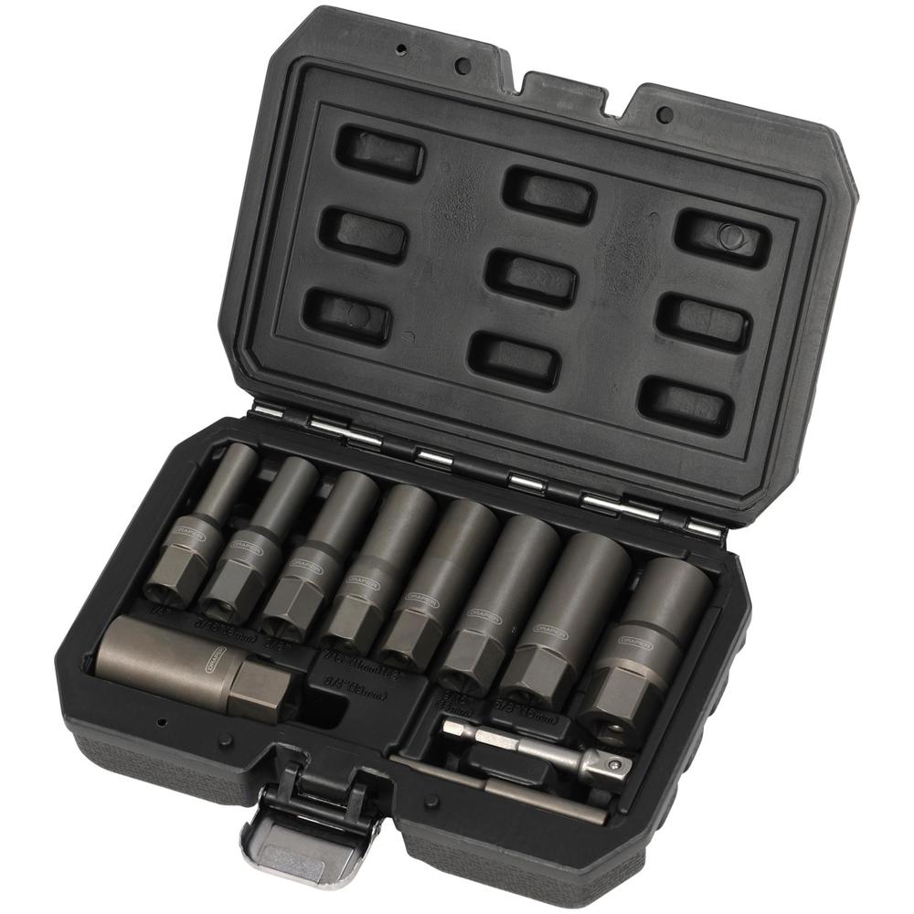 Draper 11 Piece 3/8" Drive Spiral Type Deep Bolt Extractor Set