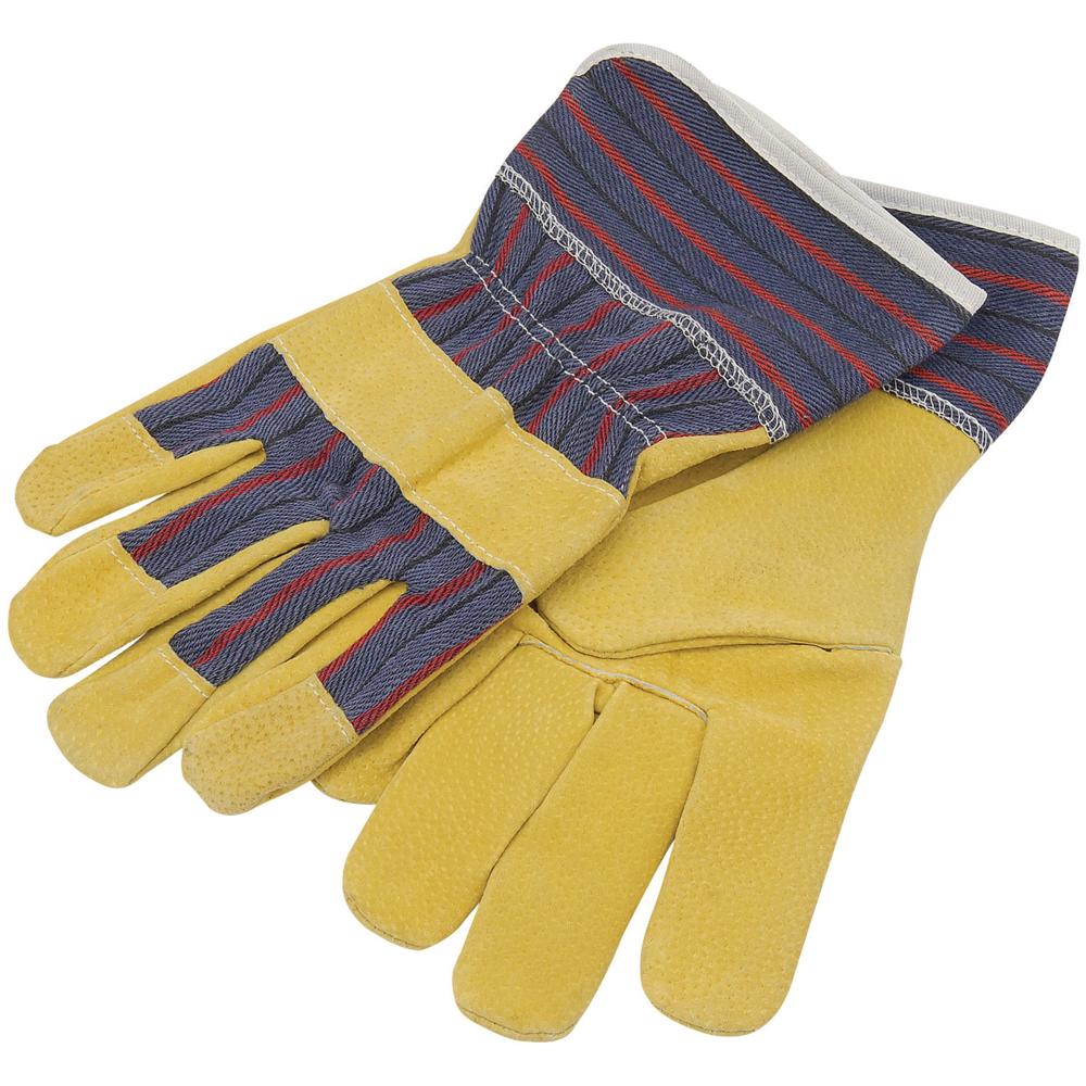 Draper Young Gardeners Leather Gloves Yellow / Purple One Size
