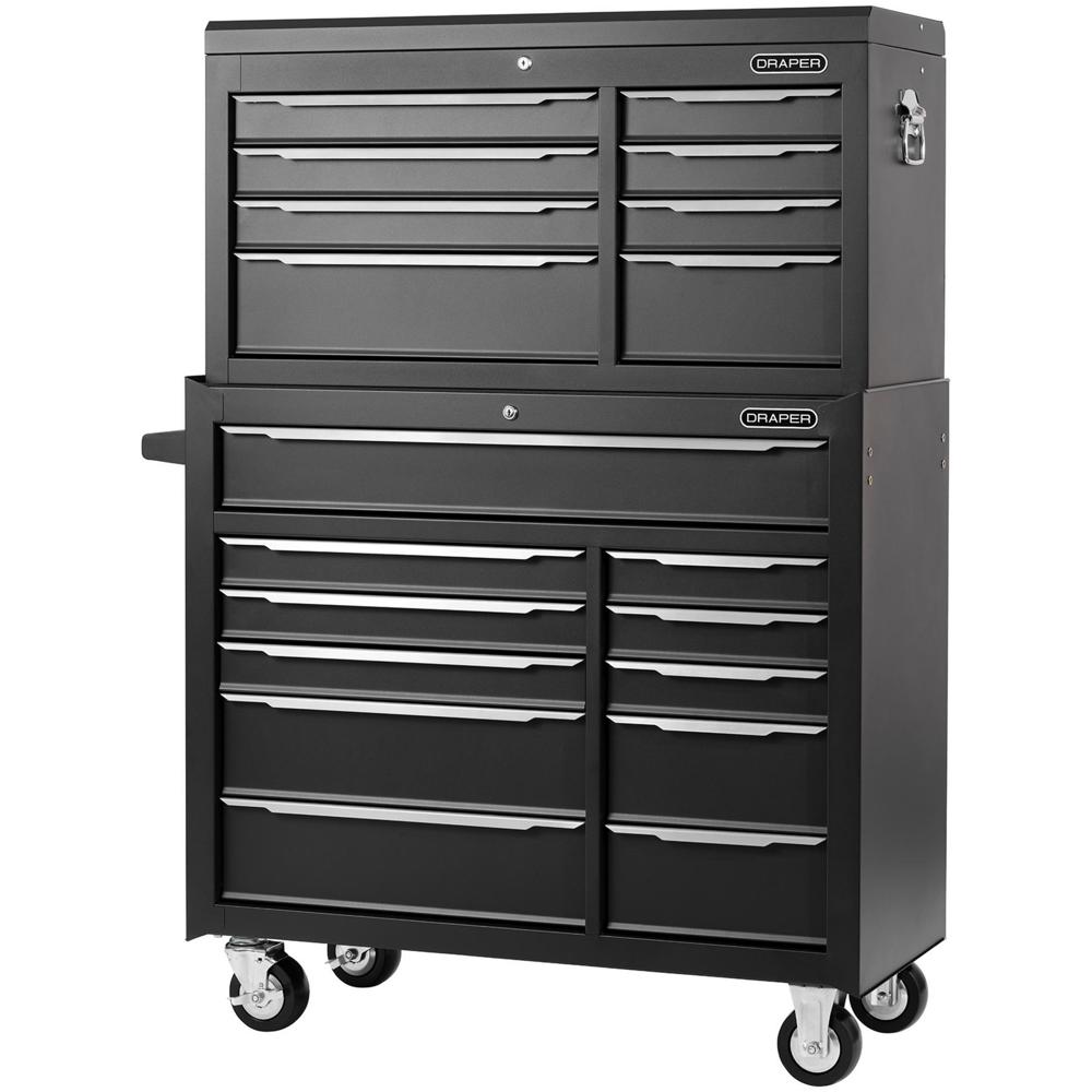 Draper 19 Drawer Combination Roller Cabinet and Tool Chest Black