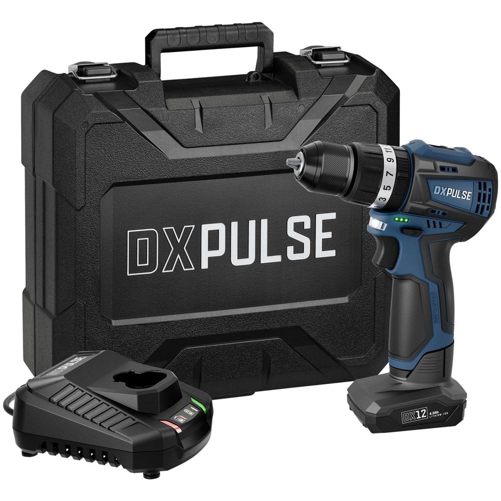 Draper Dxpulse 12v Cordless Brushless Combi Drill 1 X 4ah Li-ion Charger Case