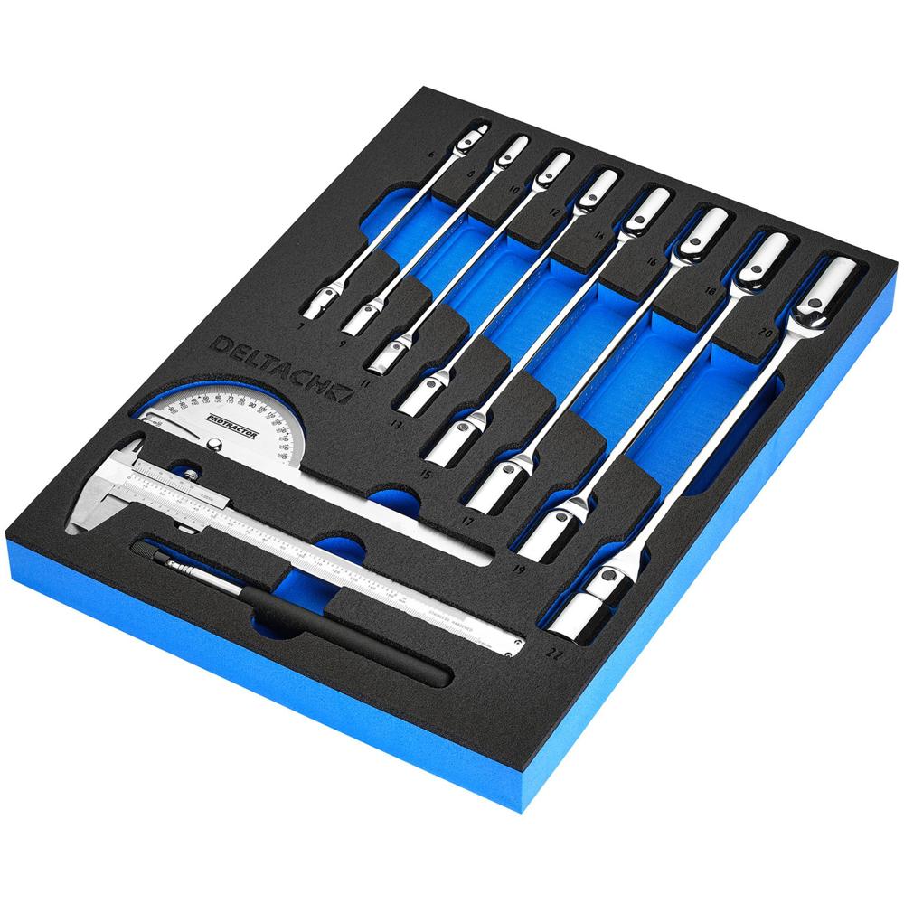 10 Piece Knee Wrench and Measuring Tool Set in EVA Foam Inlay