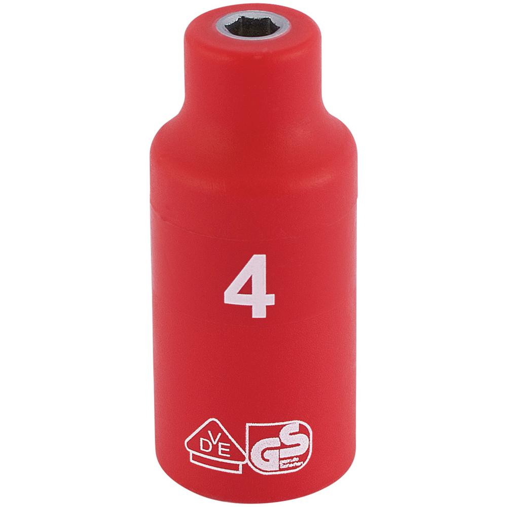 Draper 1/4" Drive VDE Fully Insulated Hexagon Socket Metric 1/4" 4mm