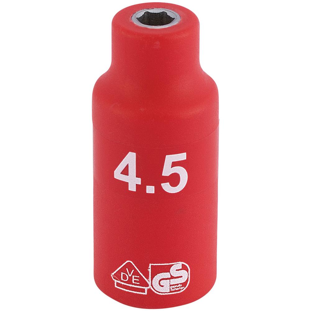Draper 1/4" Drive VDE Fully Insulated Hexagon Socket Metric 1/4" 4.5mm
