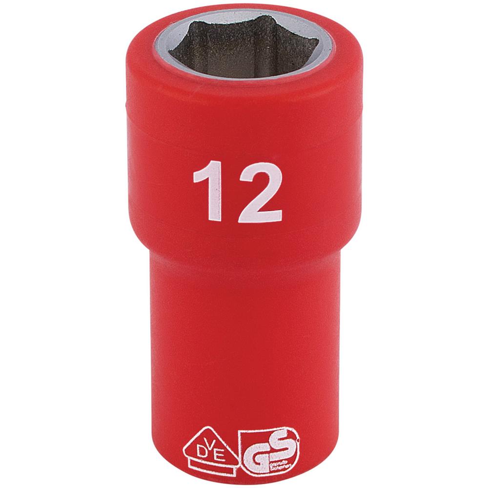 Draper 1/4" Drive VDE Fully Insulated Hexagon Socket Metric 1/4" 12mm