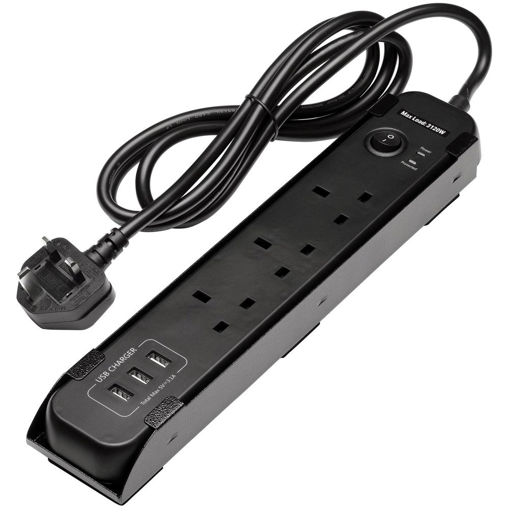 Bunker Magnetic 6 Socket Power Strip USB and AC