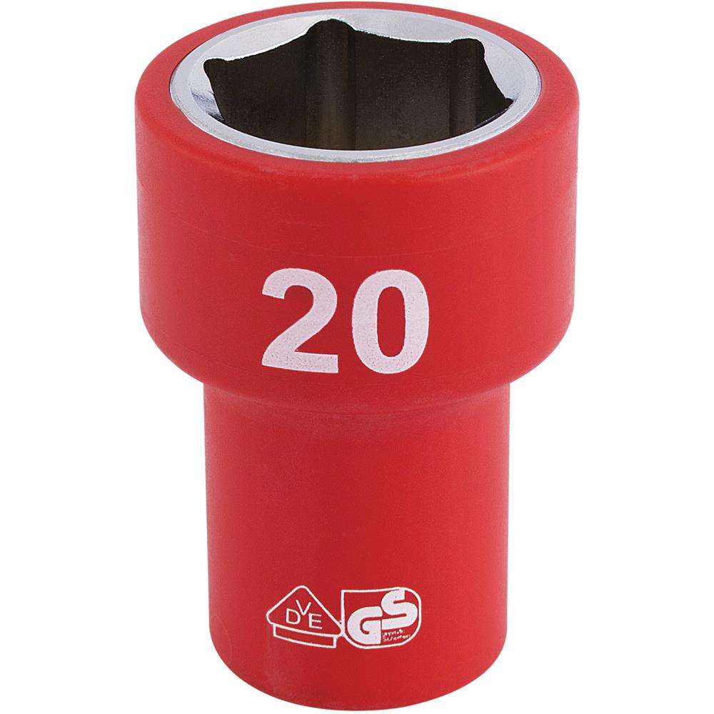 Draper 3/8" Drive VDE Fully Insulated Hexagon Socket Metric 3/8" 20mm