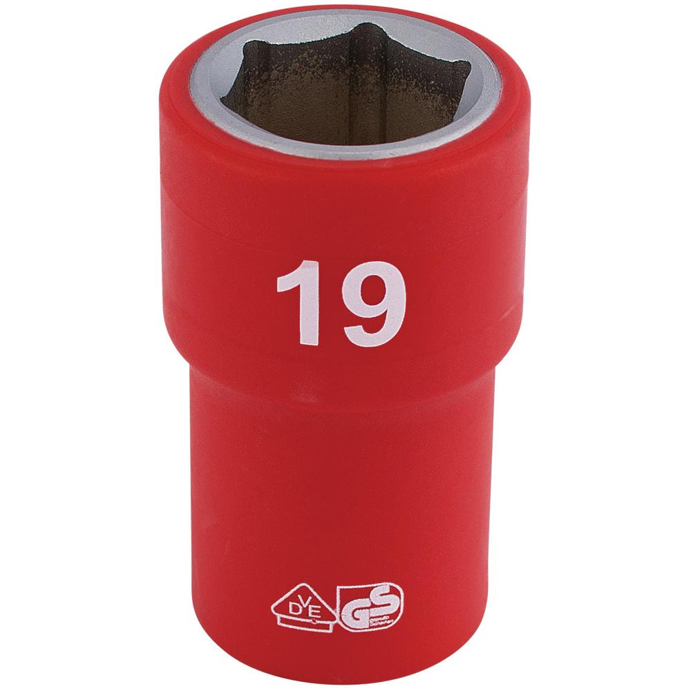 Draper 1/2" Drive VDE Fully Insulated Hexagon Socket Metric 1/2" 19mm