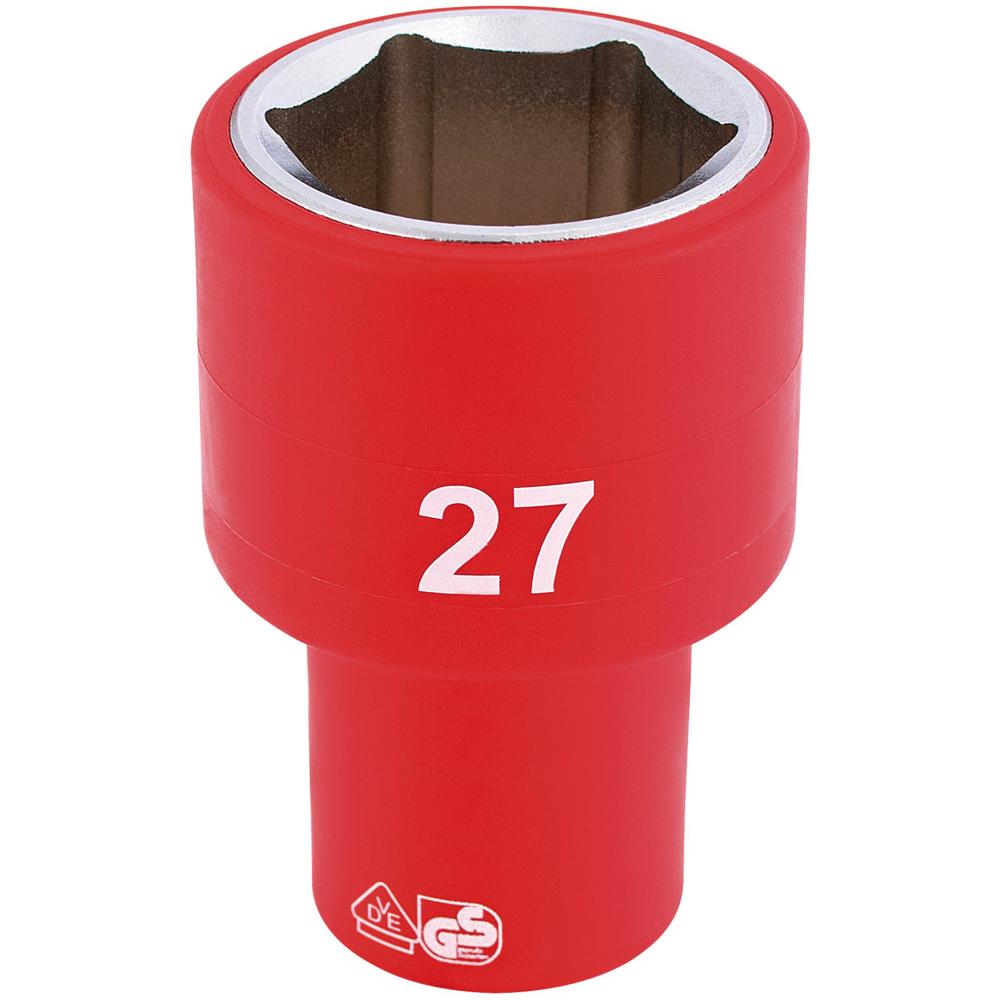 Draper 1/2" Drive VDE Fully Insulated Hexagon Socket Metric 1/2" 27mm