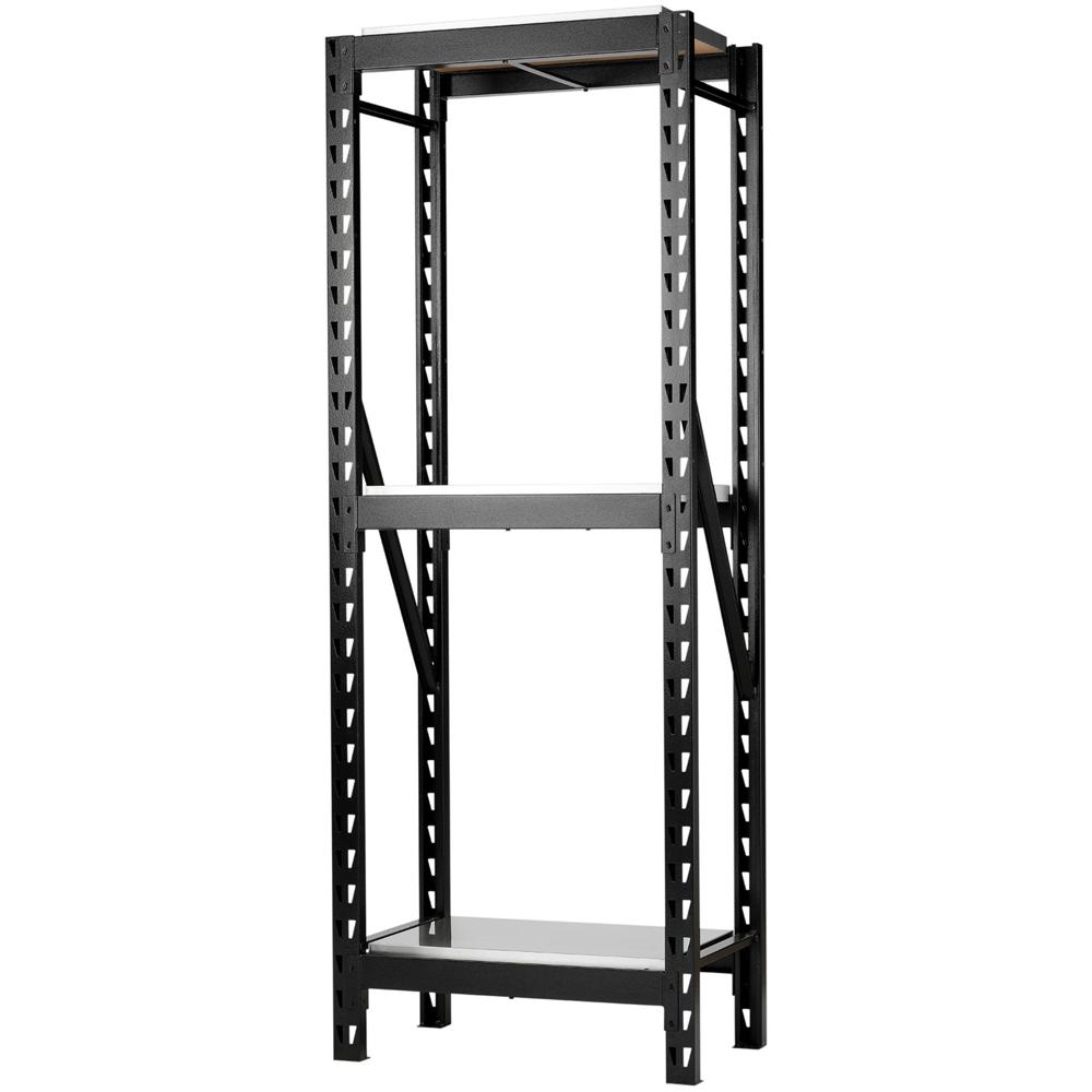 Bunker Black 14 Piece Modular 3 Tier Stainless Steel Shelf Racking Unit